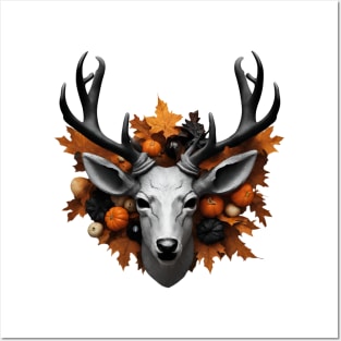 halloween fall deer with huge antlers Posters and Art